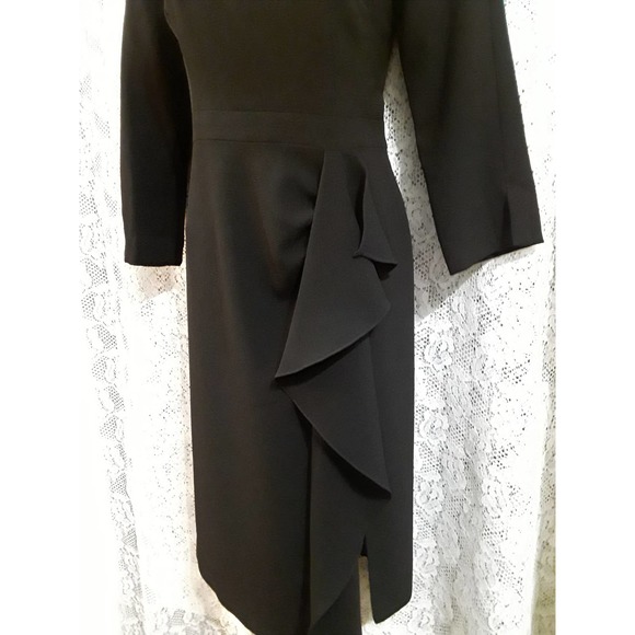 NWT Nanette Lepore Asymmetrical CAN CAN Side Ruffle Midi Dress MSRP $378 - Picture 2 of 9